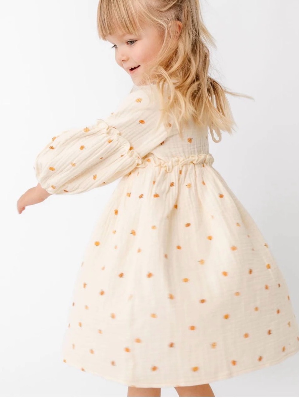 Alice + Ames Bodie Dress Pumpkin Spice Muslin Fall Pumpkin Dress 4t